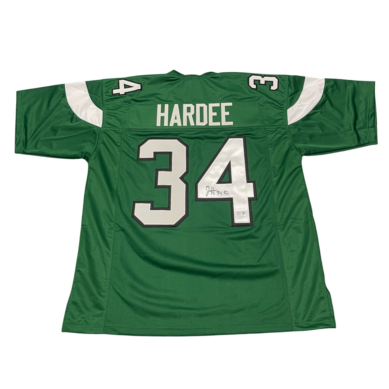 Justin Hardee Sr. Signed New York Jets Custom Green Jersey TRISTAR Holo COA