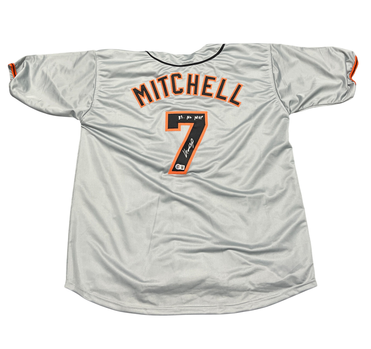 Kevin Mitchell Signed SF Giants Custom Jersey w/ 89 NL MVP Beckett Wit BAS COA