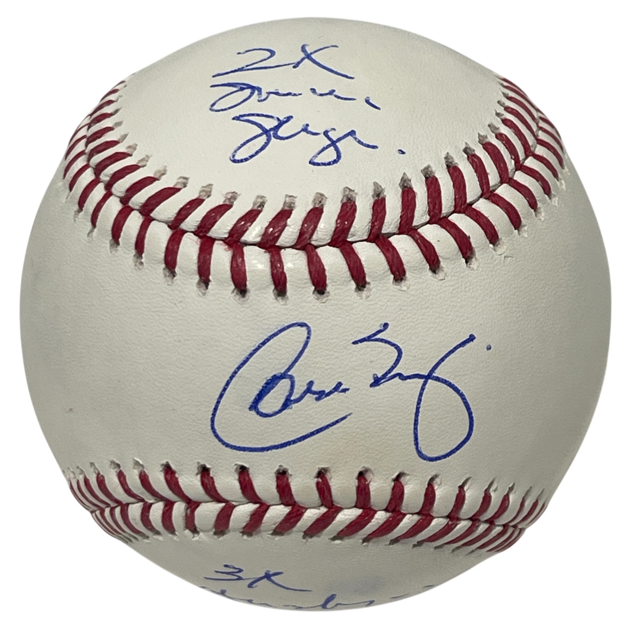 Carlos Baerga Signed ROMLB Baseball w/ 2 Insc Beckett Witness BAS COA
