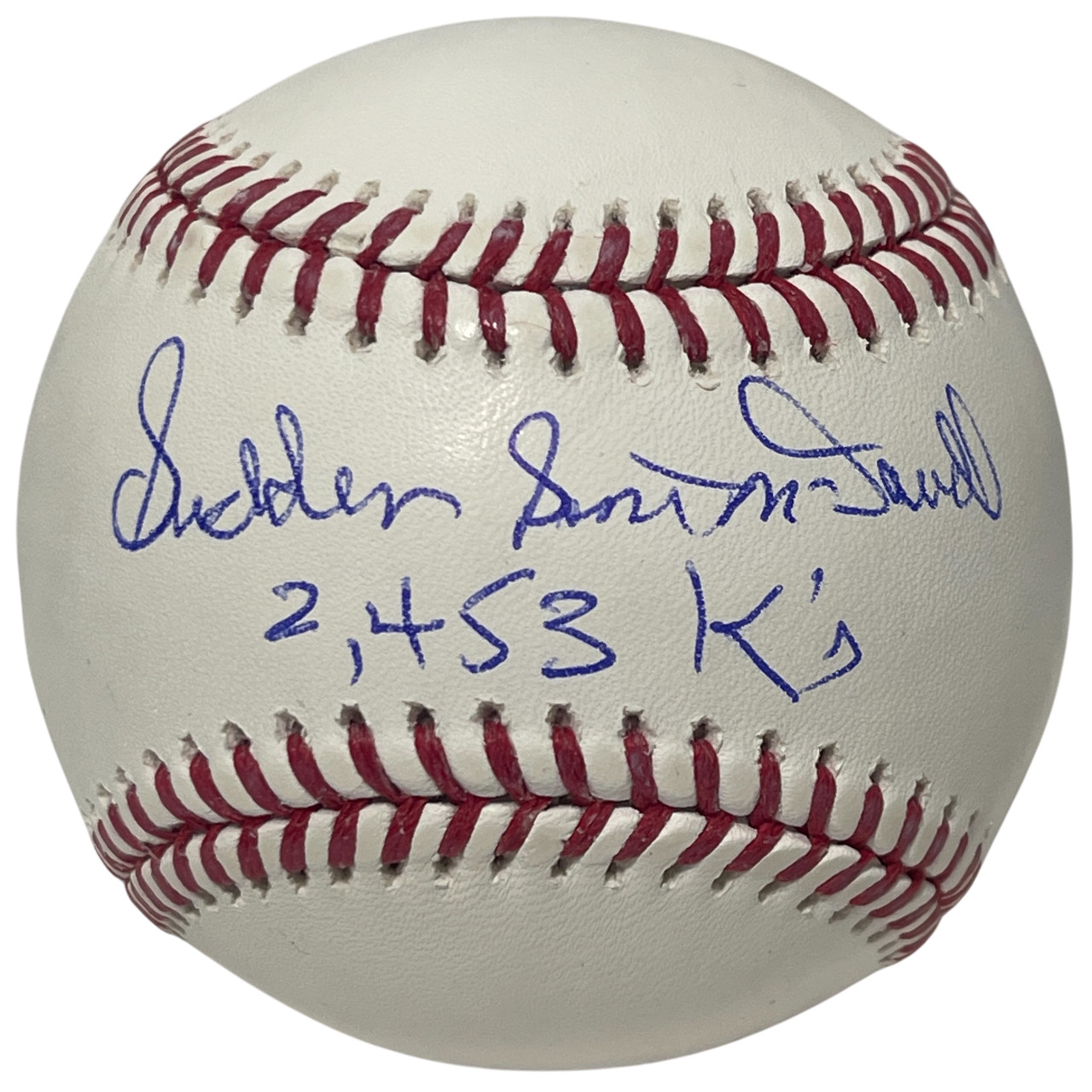 Sam McDowell Signed ROMLB Baseball w/ Sudden 2453 K Beckett Witness BAS COA