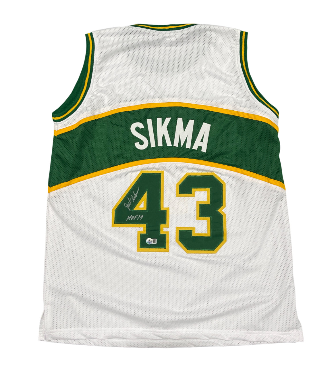 Jack Sikma Signed Seattle Sonics Custom Jersey w/ HOF 19 Beckett Witness BAS COA