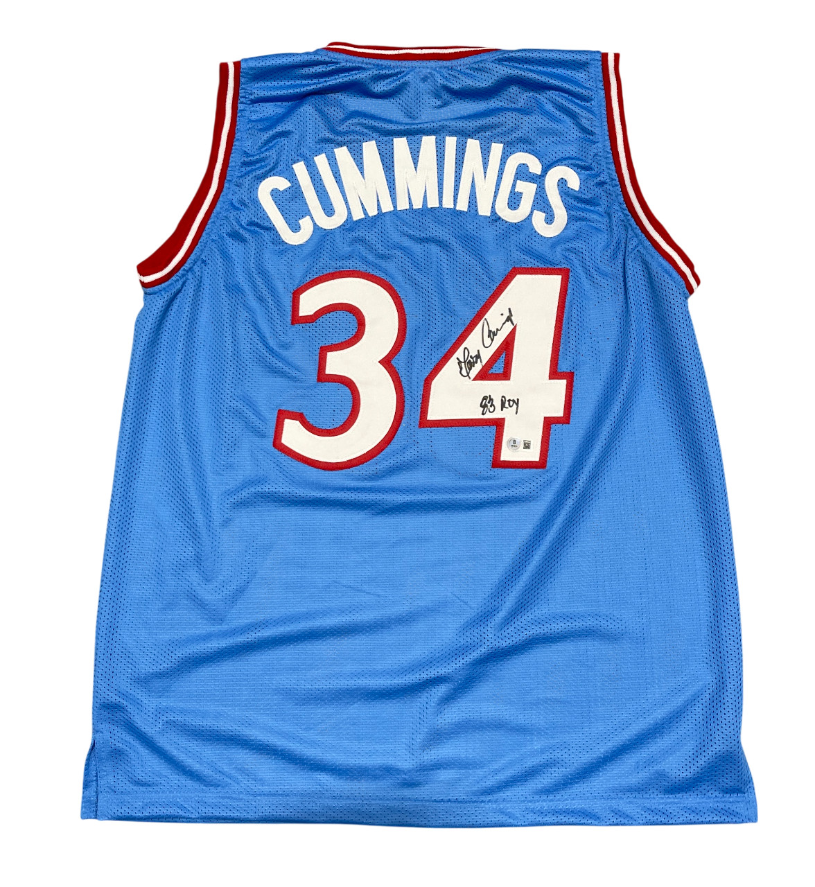Terry Cummings Signed San Diego Clippers Custom Jersey 83 ROY Beckett W BAS COA