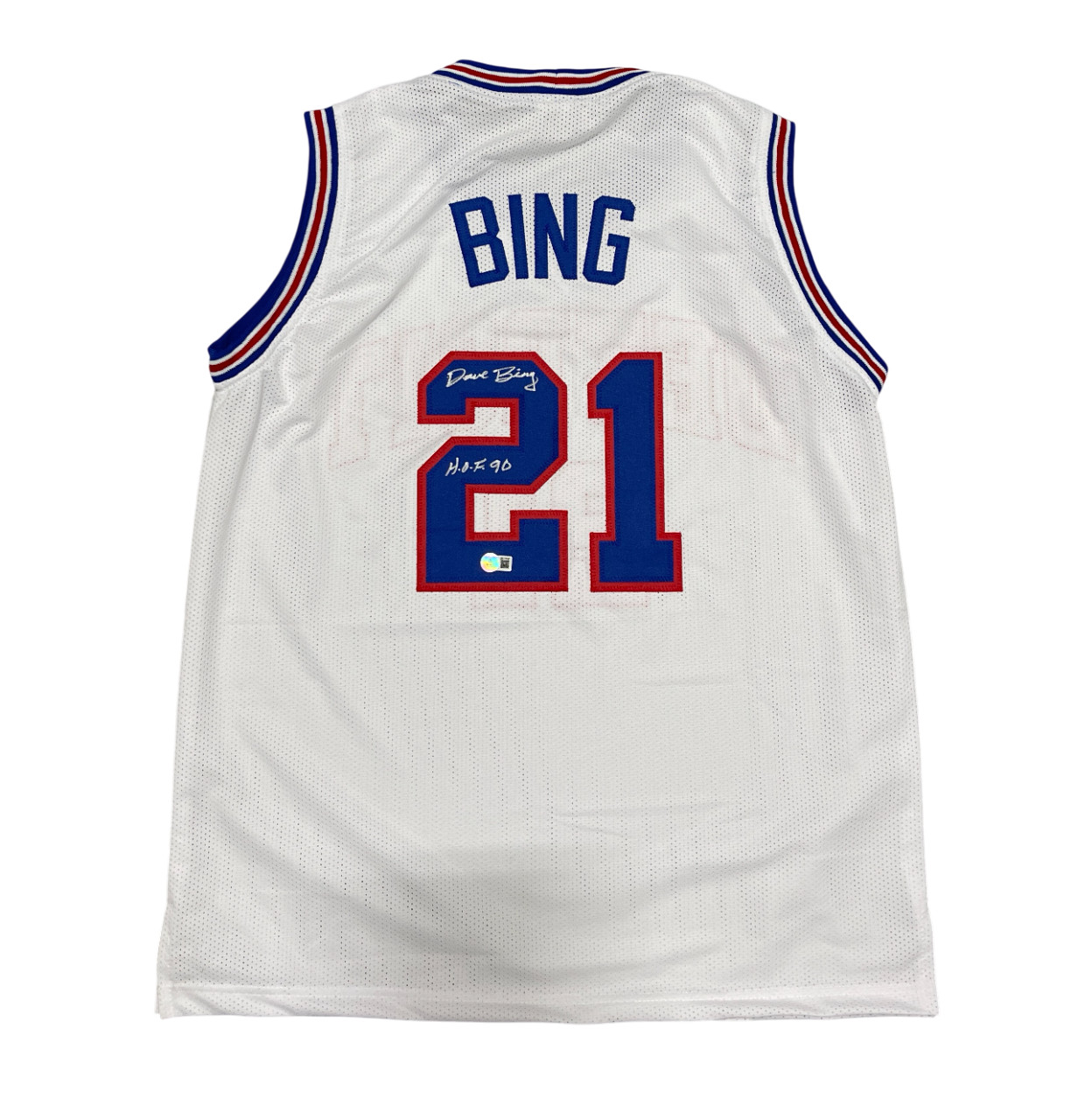 Dave Bing Signed Detroit Pistons Custom Jersey w/ HOF 90 Beckett Witness BAS COA