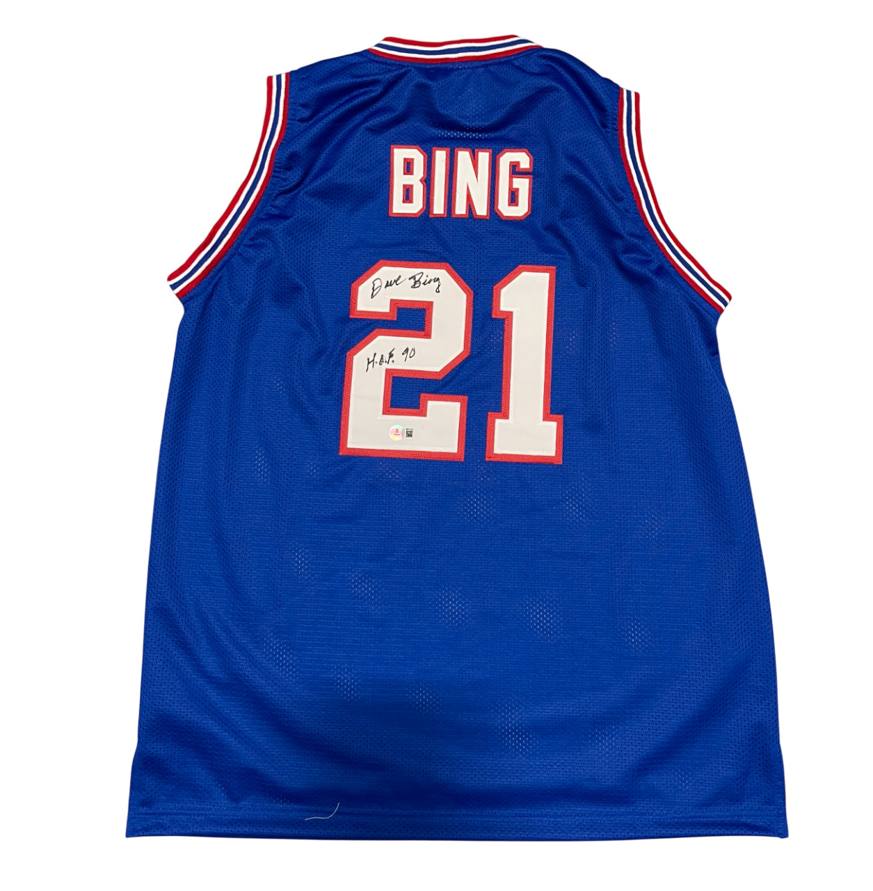 Dave Bing Signed Detroit Pistons Custom Jersey w/ HOF 90 Beckett Witness BAS COA