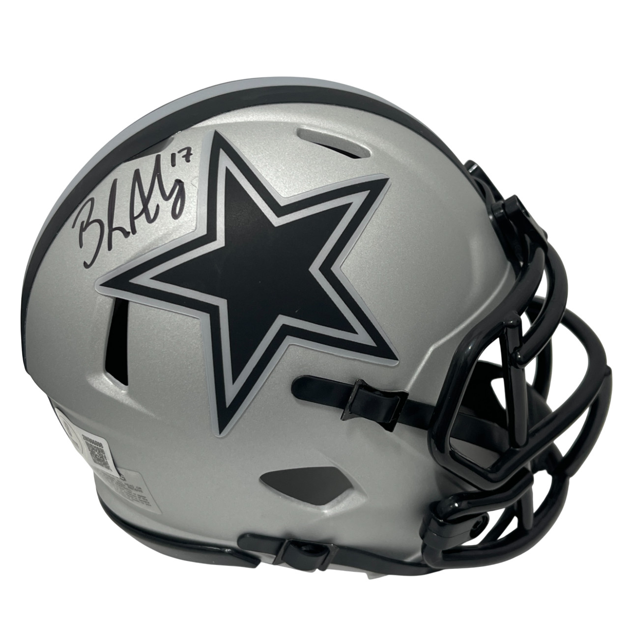 Brandon Aubrey Signed Dallas Cowboys Rave Mini Helmet Beckett Witness BAS COA