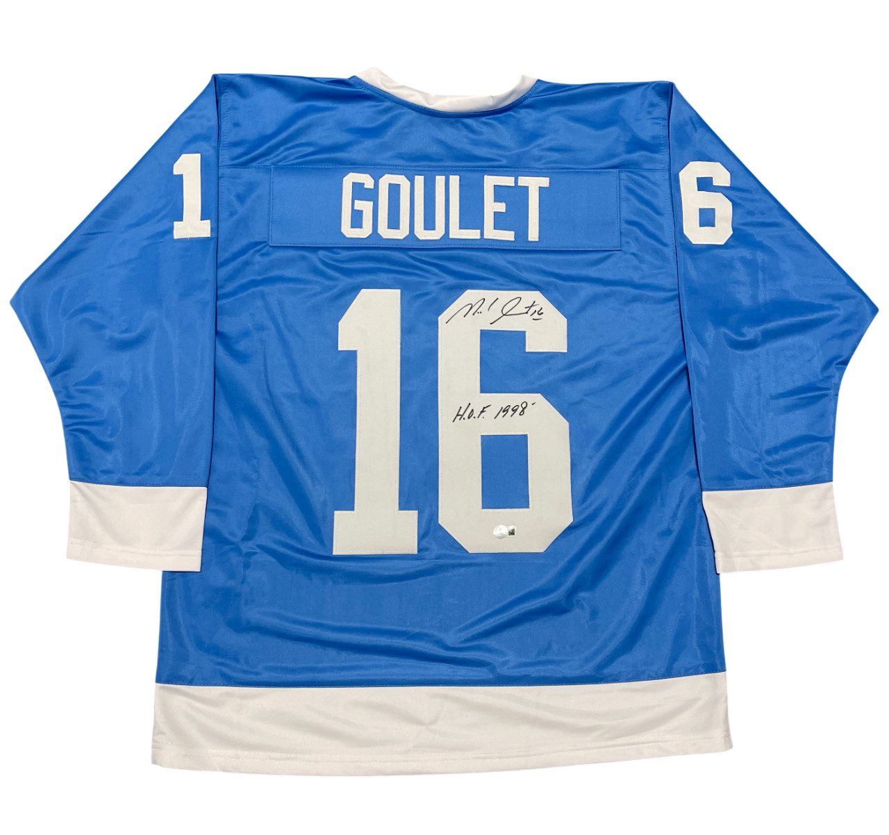 Michel Goulet Signed Quebec Custom Jersey w/ HOF 1998 Beckett Witness BAS COA