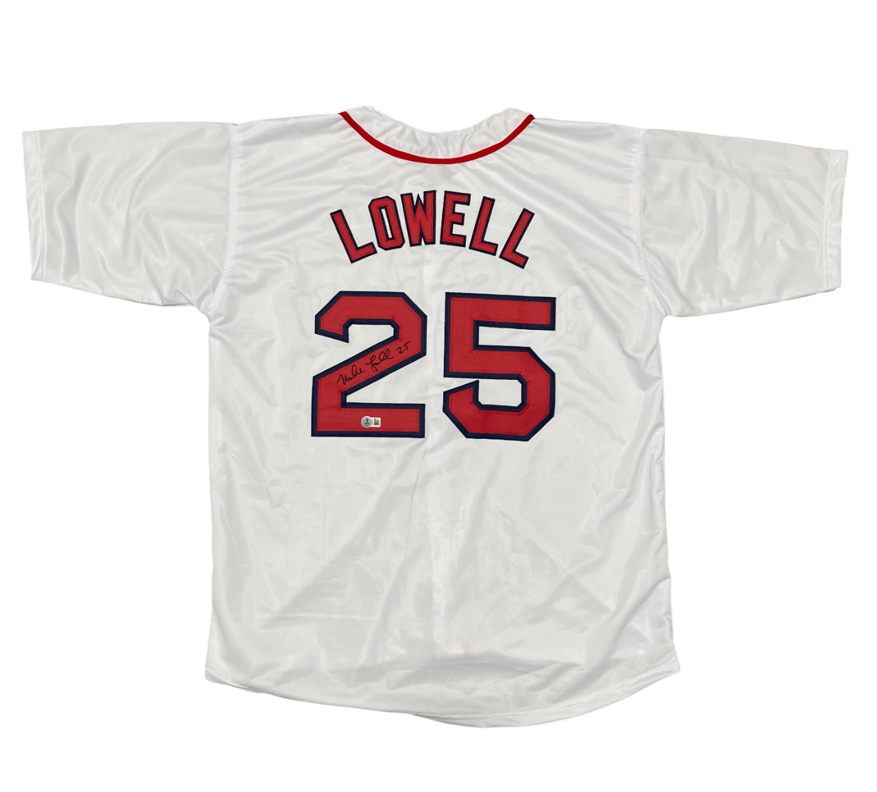 Mike Lowell Signed Boston Red Sox Custom Jersey Beckett Witness BAS COA