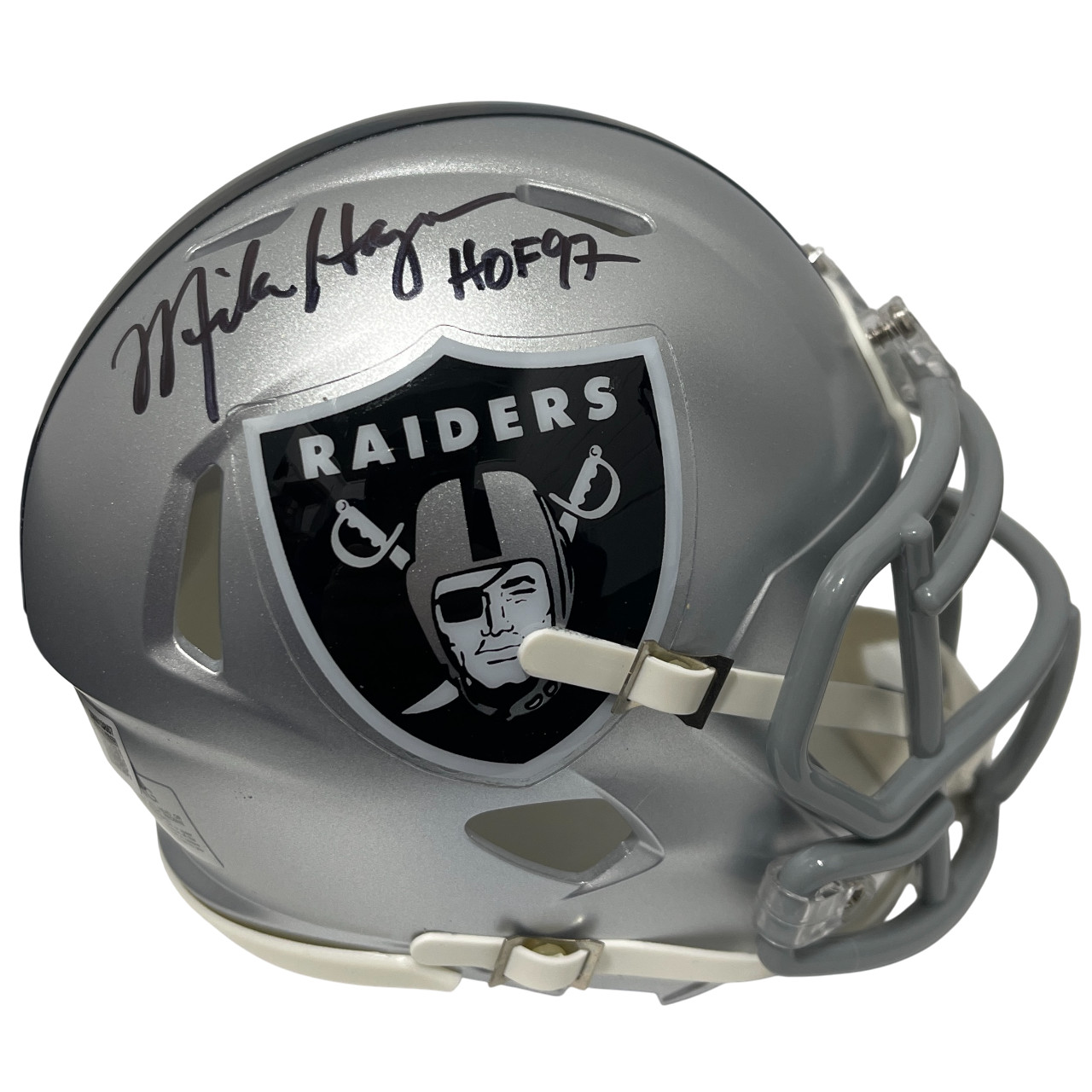 Mike Haynes Signed Raiders Speed Mini Helmet w/ HOF 97 Beckett Witness BAS COA