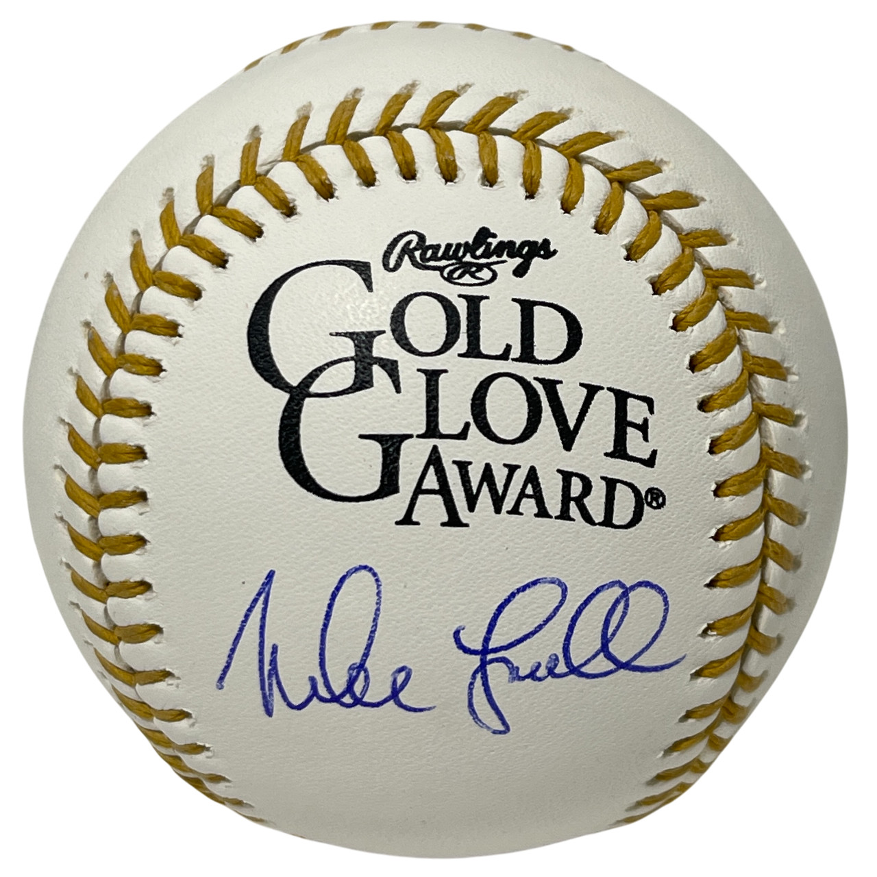 Mike Lowell Signed Rawlings Gold Glove Baseball Beckett Witness BAS COA