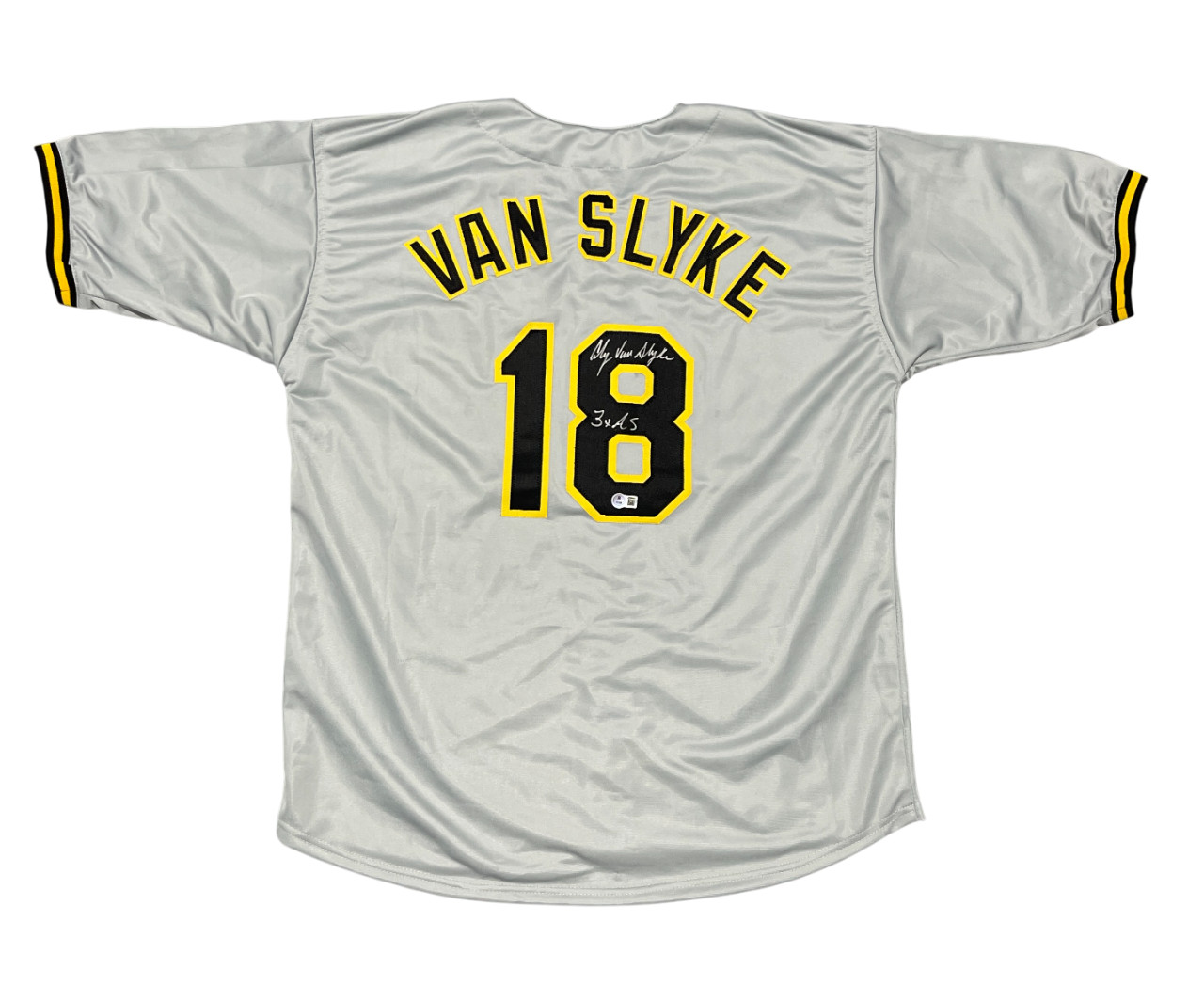 Andy Van Slyke Signed Pittsburgh Pirates Custom Jersey w 3x AS Beckett W BAS COA