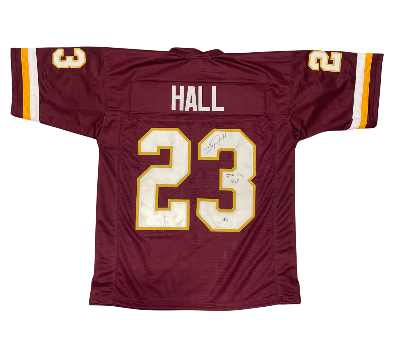DeAngelo Hall Signed Washington Custom Jersey w/ 2010 PB MVP Beckett W BAS COA