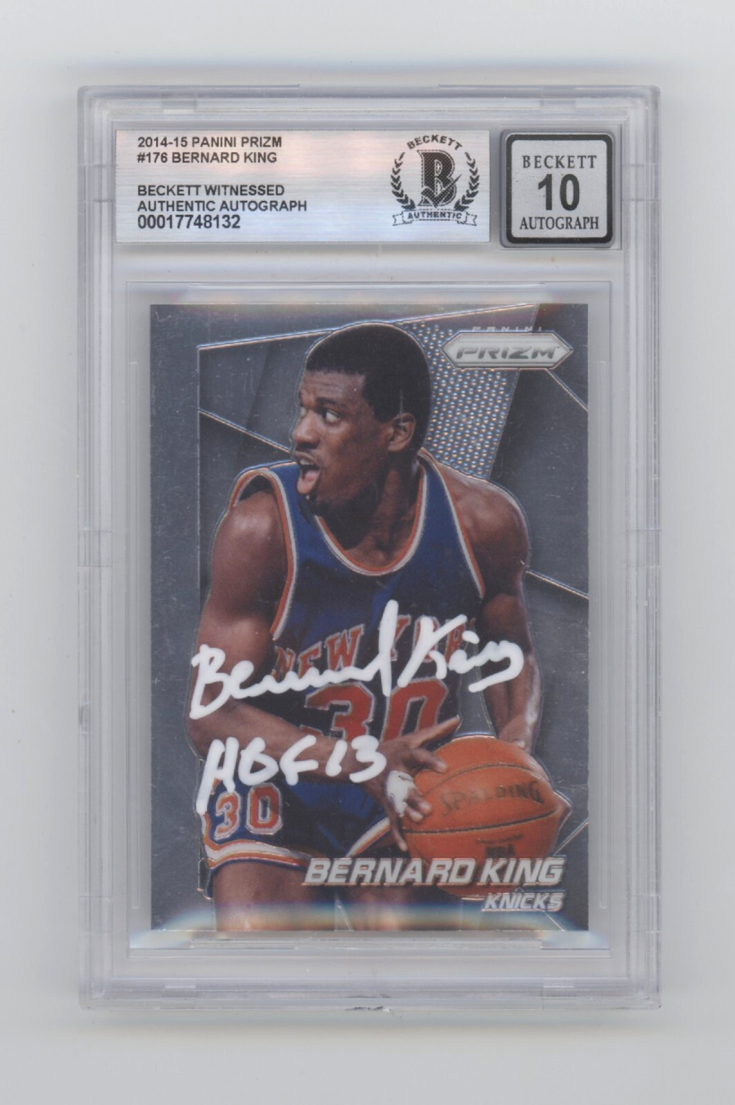 Bernard King 2014-2015 Panini Prizm #176 Signed w/HOF Beckett BGS 10 Auto Knicks