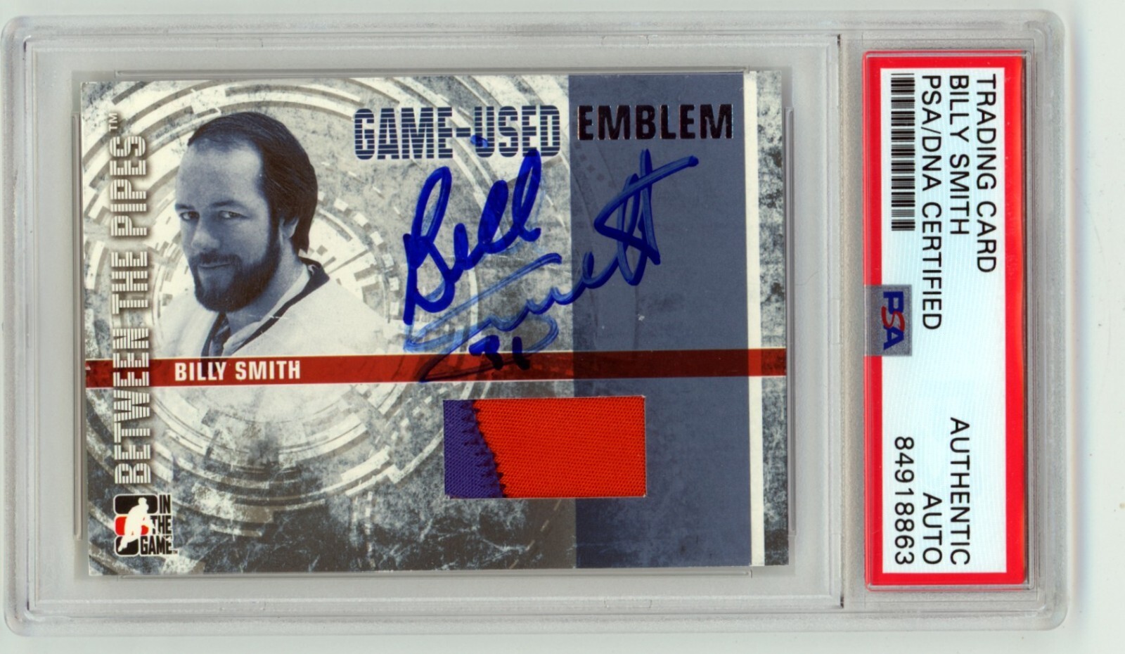 Billy Smith 2007-08 ITG Between the Pipes #GUE-12 Signed Patch Auto PSA Auto