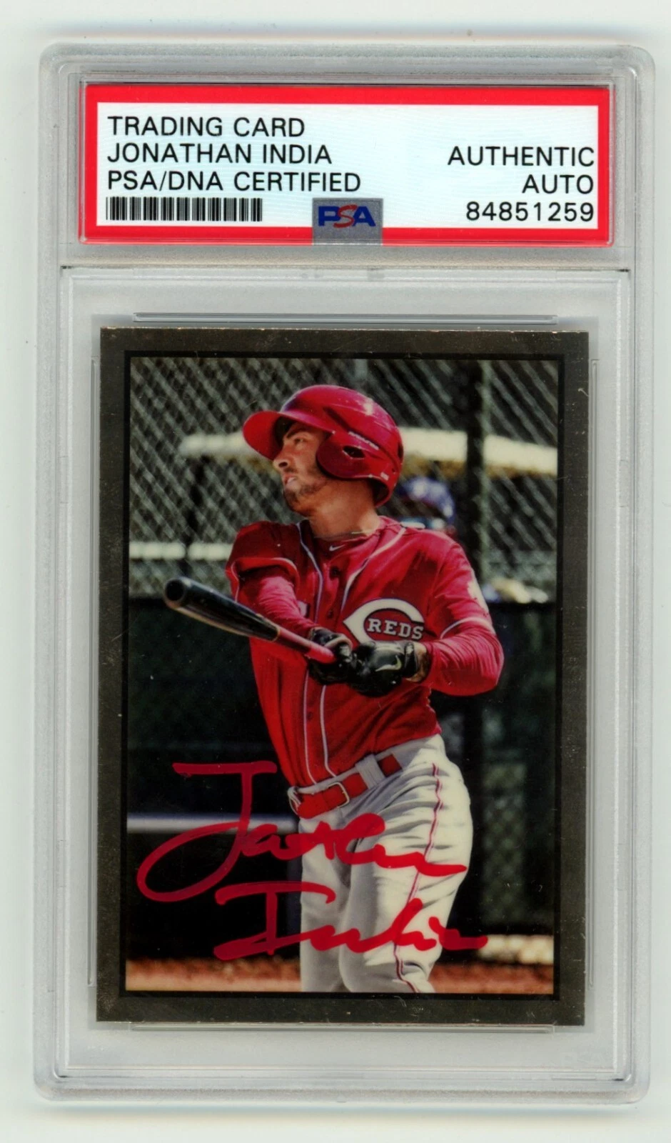 Jonathan India 2019 Bowman Heritage Chrome Prospects #53CP-73 RC Signed PSA Auto