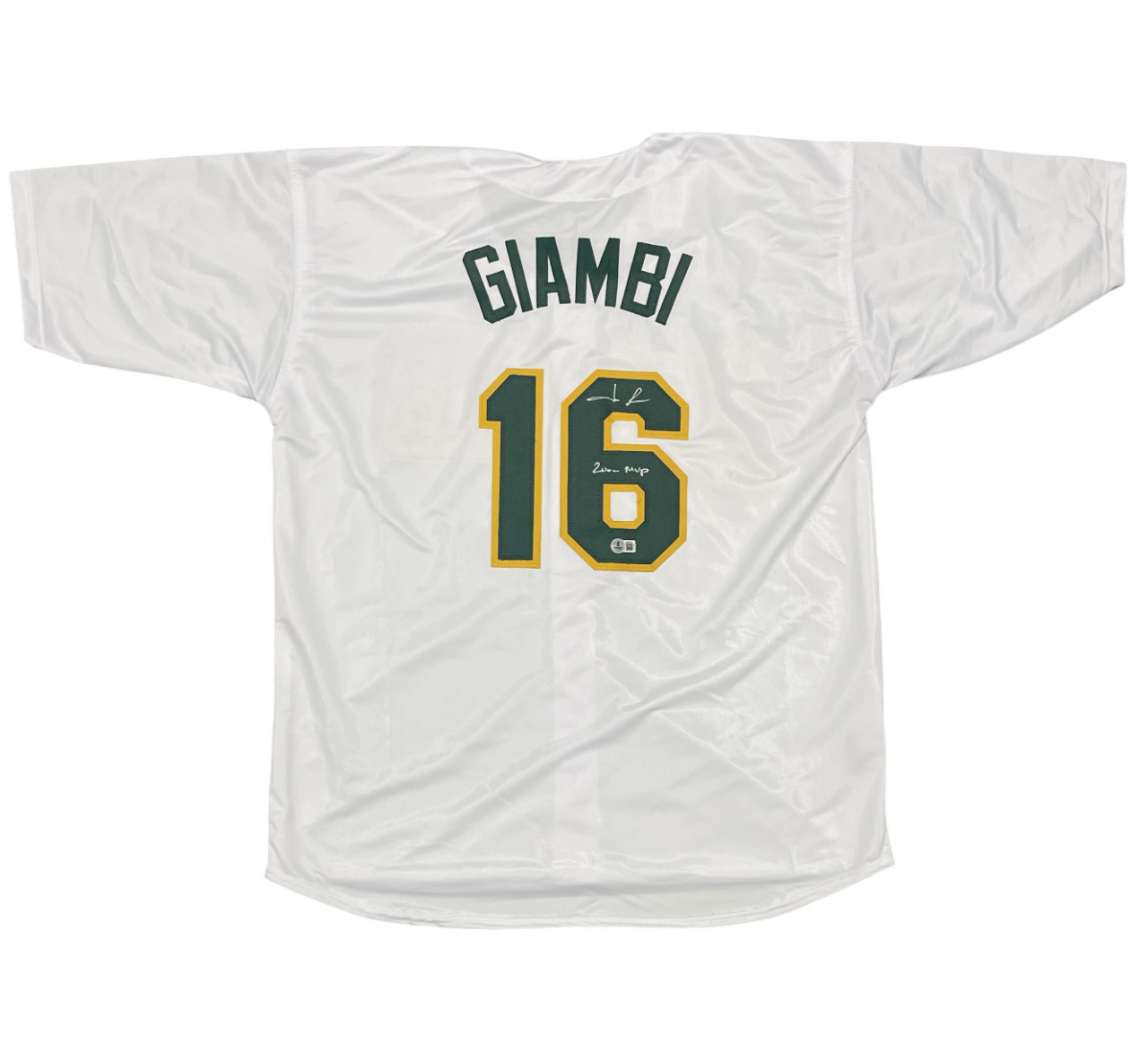 Jason Giambi Signed Oakland Athletics Custom Jersey w/ 2000 MVP Beckett BAS COA
