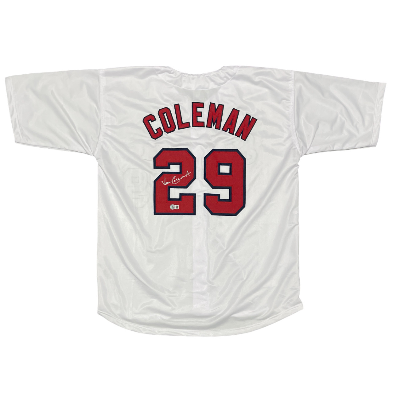 Vince Coleman Signed St Louis Cardinals Custom Jersey Beckett Witness BAS COA