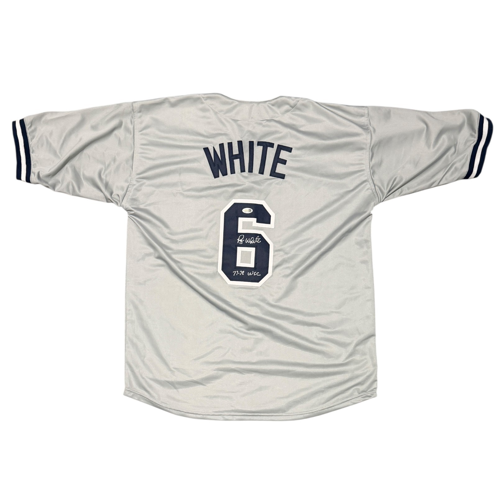 Roy White Signed New York Yankees Custom Jersey 77-78 WSC JSA Witness COA G