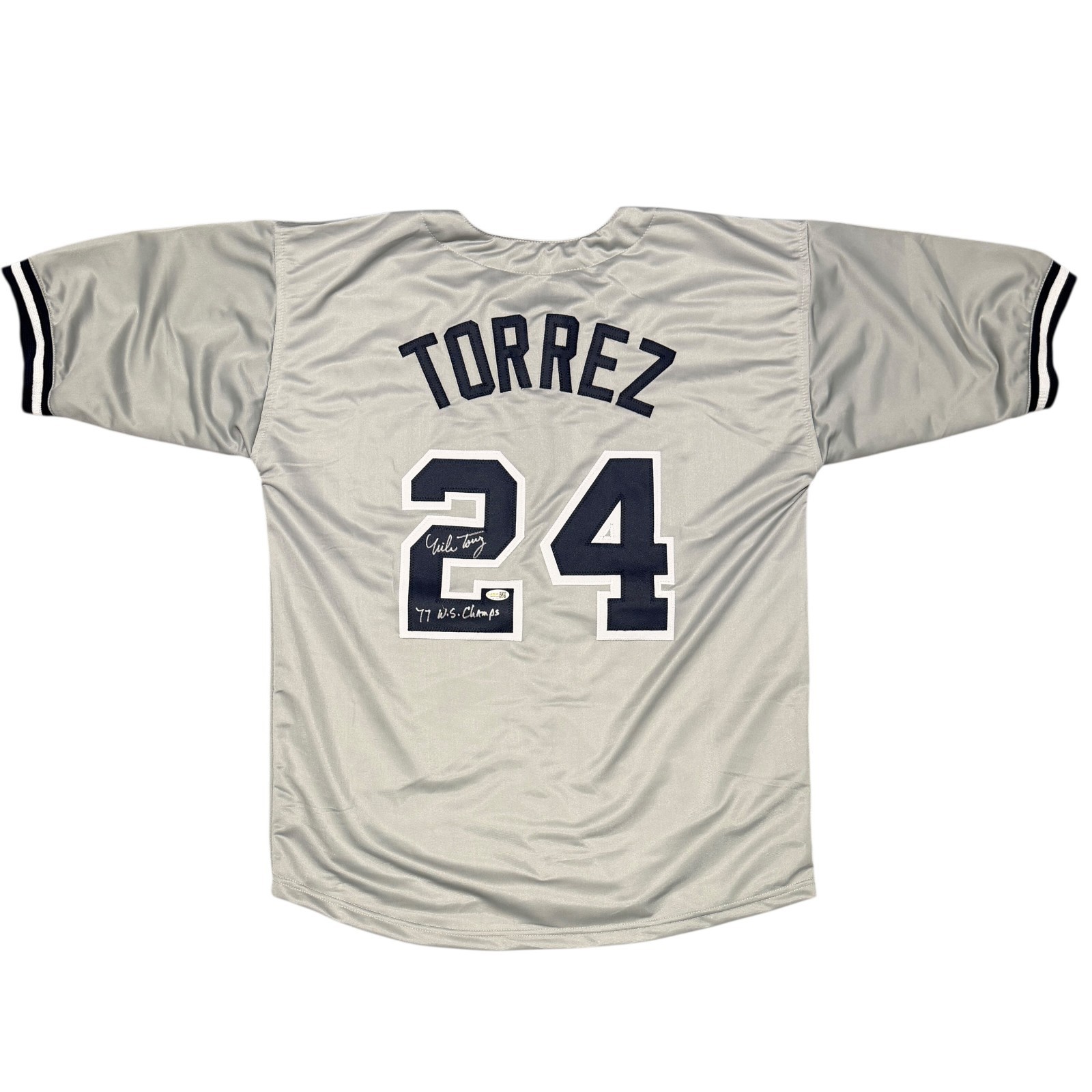 Mike Torrez Signed New York Yankees Custom Jersey w/ 77 WS Champs JSA Wit COA