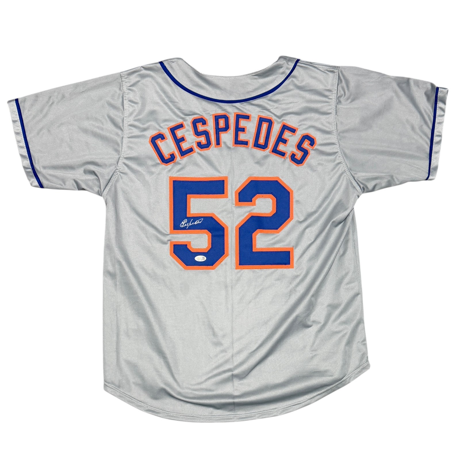 Yoenis Cespedes Signed New York Mets Custom Grey Jersey JSA Witness COA