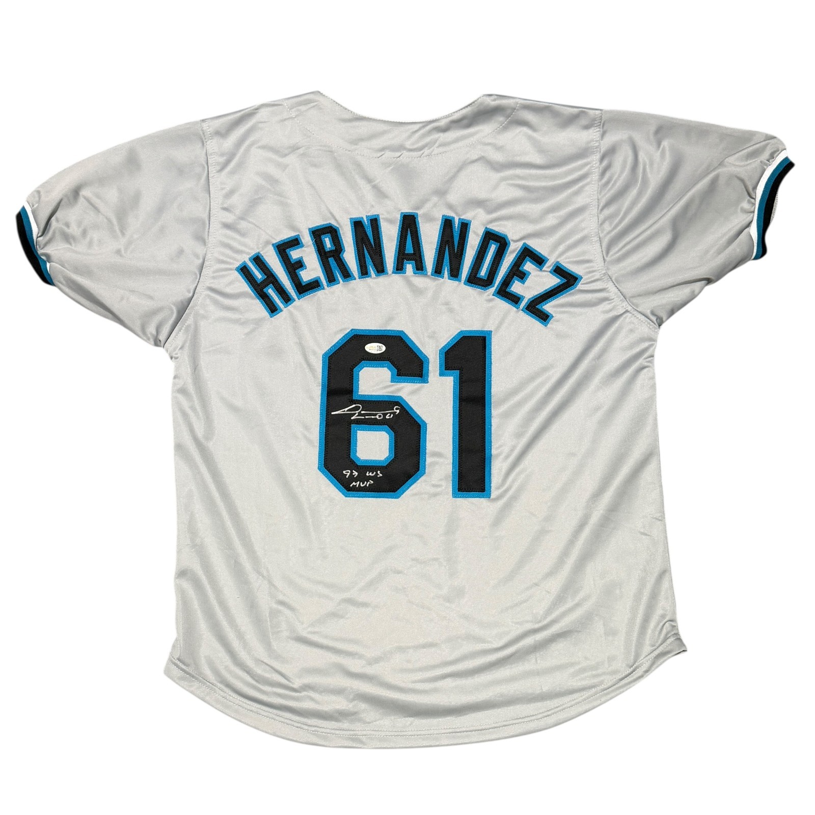 Livan Hernandez Signed Marlins Custom Jersey w/ 97 WS MVP JSA Witness COA