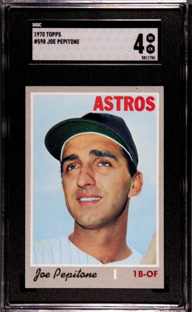 Joe Pepitone 1970 Topps Card #598- SGC Graded 4 VG-EX (Astros/Yankees)
