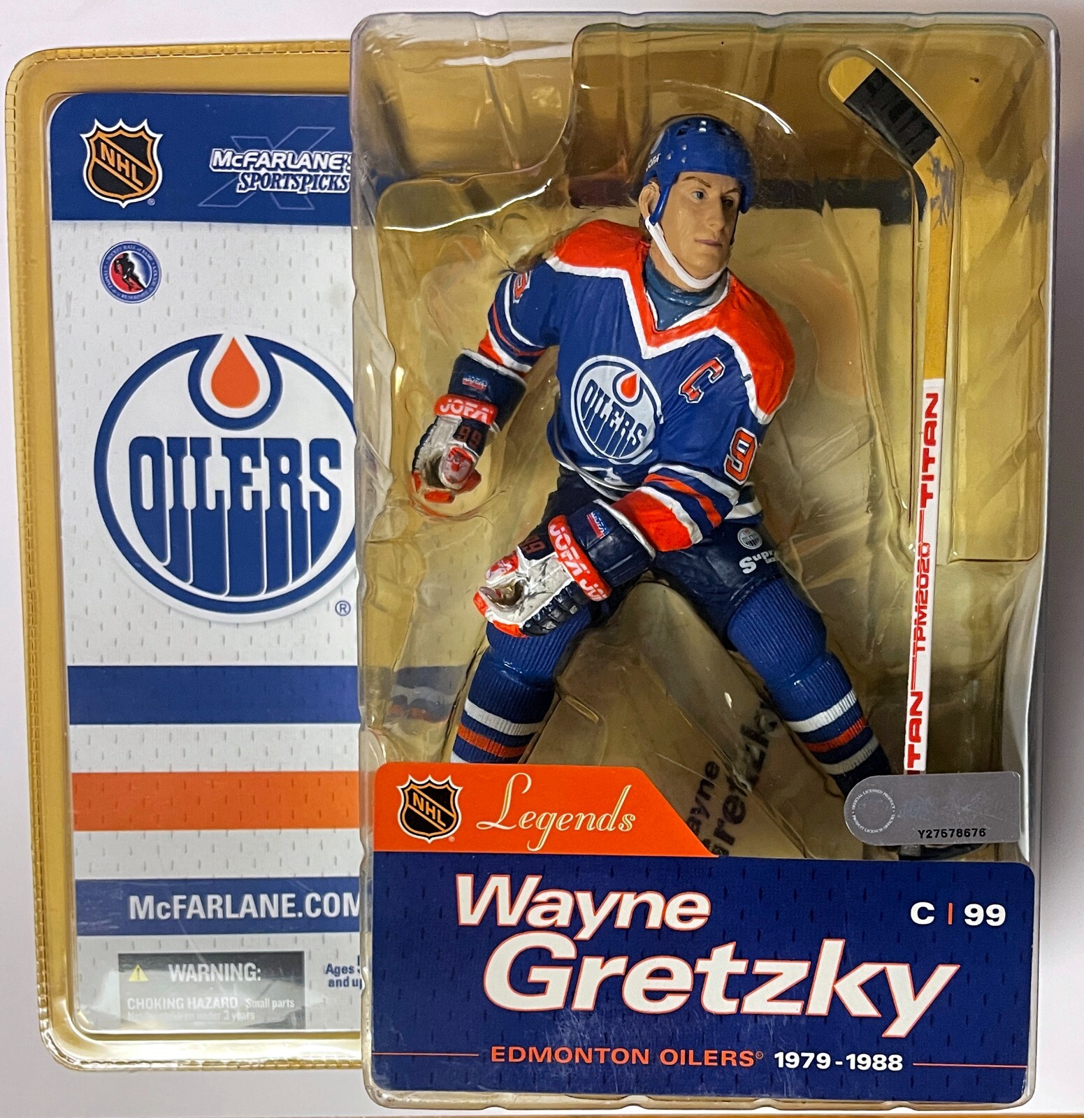Wayne Gretzky McFarlane Legends Series 1 2004 Figure Edmonton Oilers Blue Sealed