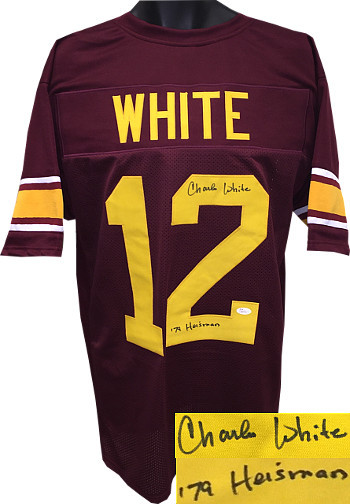 Charles White signed Maroon Custom Stitched Football Jersey '79 Heisman XL- JSA