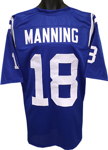 Peyton Manning unsigned Blue Custom Stitched Pro Style Football Jersey XL