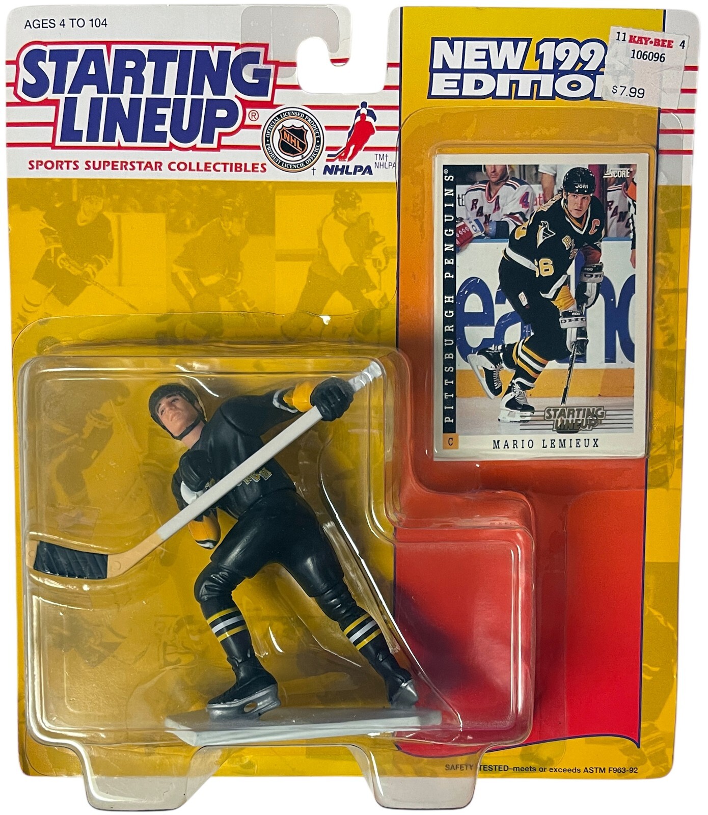 Mario Lemieux 1994 Kenner Starting Lineup NHL Figure MOC Pittsburgh Penguins
