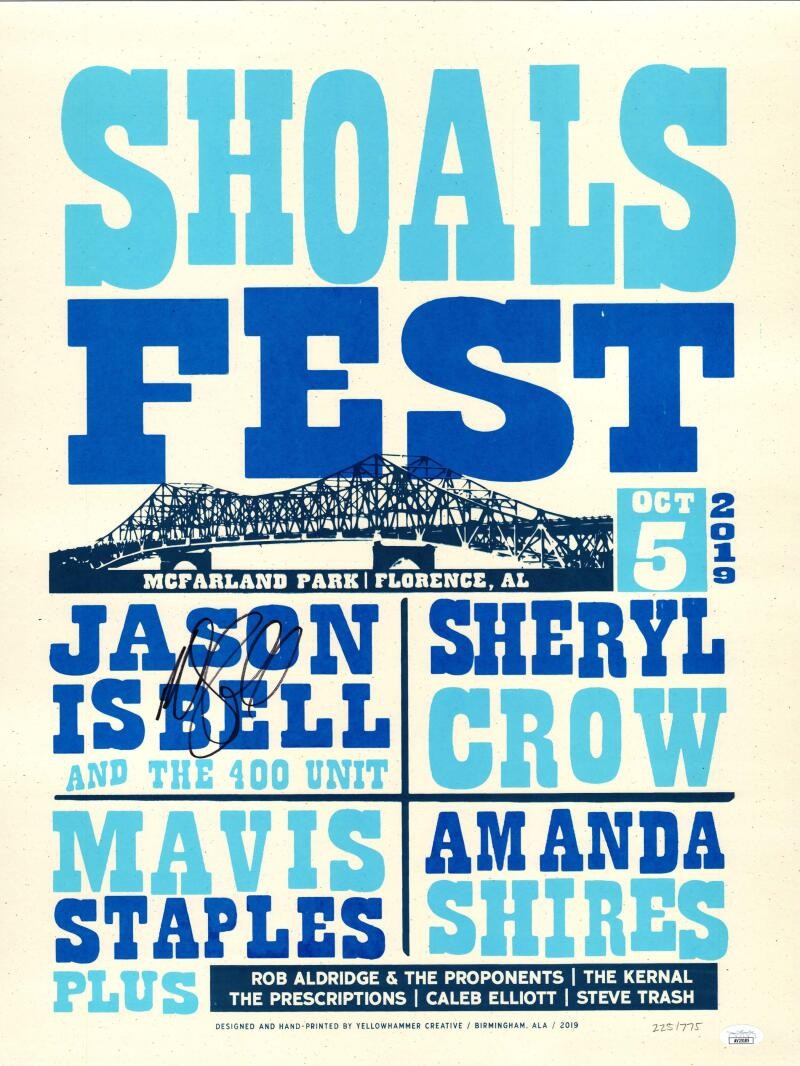 Jason Isbell Signed Autograph 18x24 Concert Tour Poster Shoals Fest JSA COA