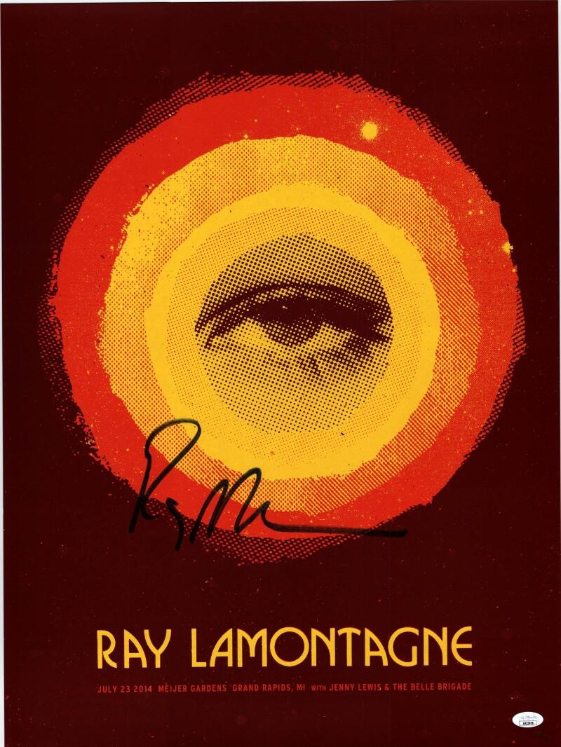 Ray LaMontagne Signed Autograph 18x24 Concert Tour Poster Grand Rapids JSA COA