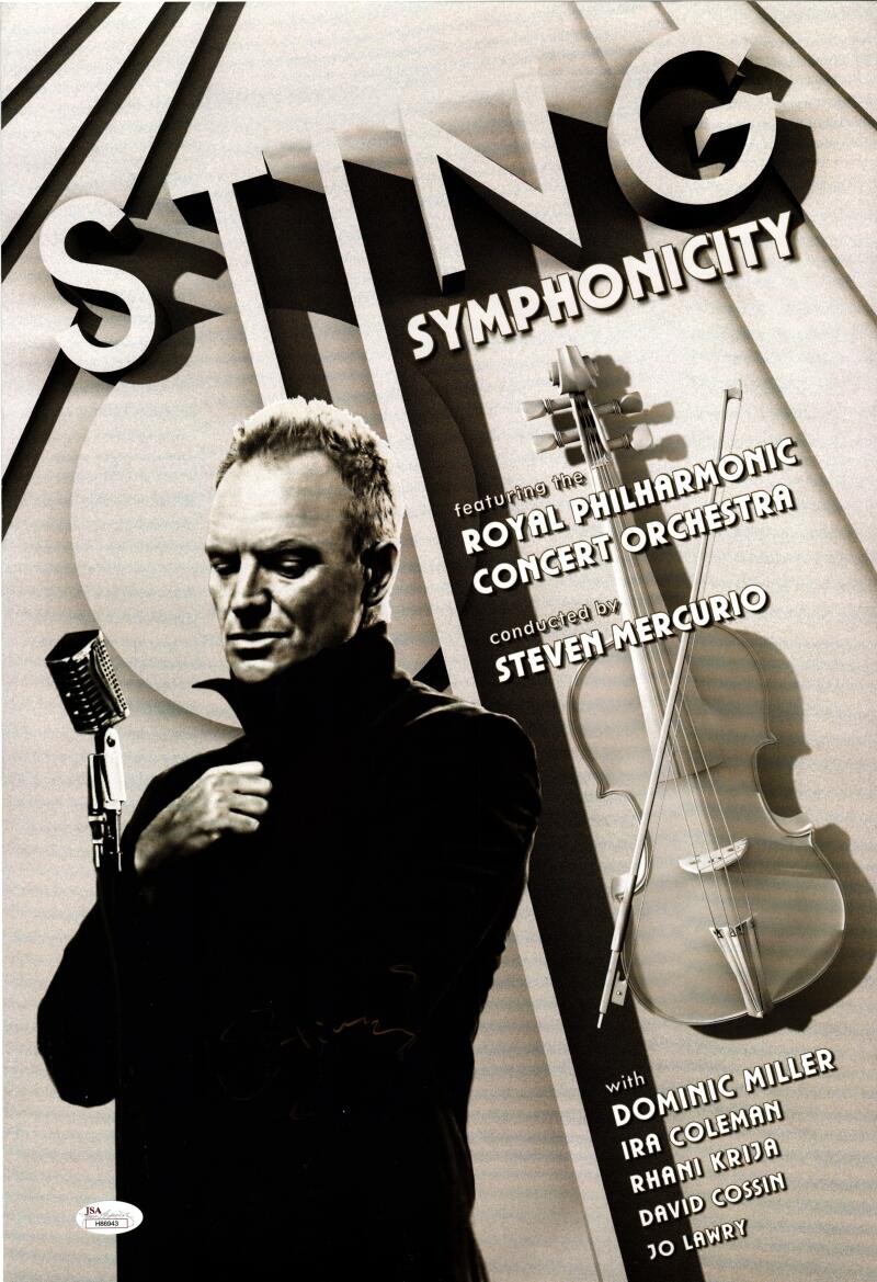 Sting Signed Autograph 13x19 Symphonicity Orchestra Concert Tour Poster JSA COA