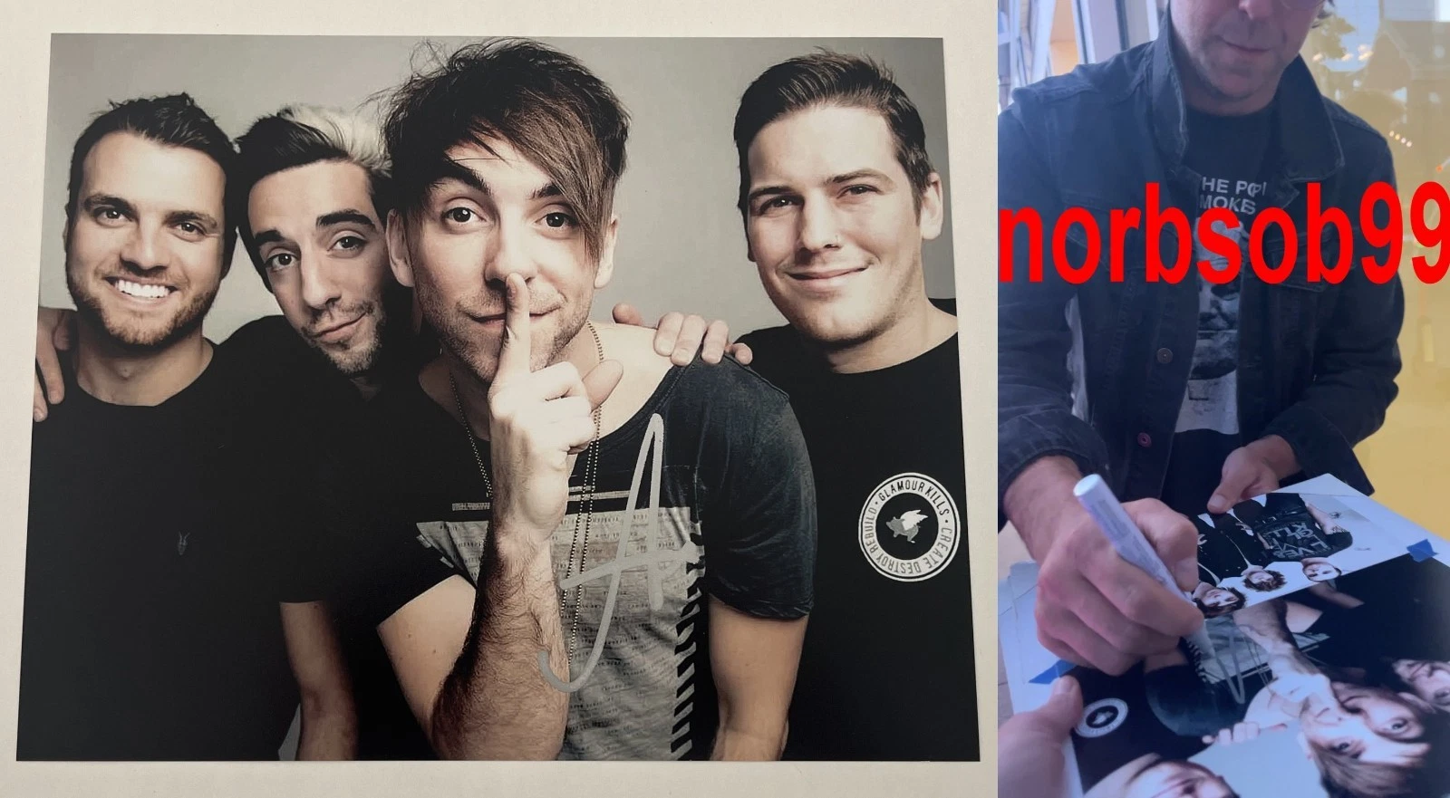 ALEX GASKARTH SIGNED AUTOGRAPH ALL TIME LOW 8x10 PHOTO D w/EXACT PROOF & COA