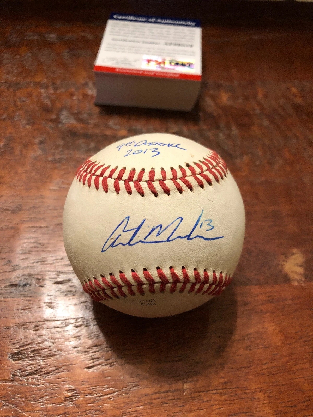 Austin Meadows Minor League Signed Game Used Baseball PSA DNA Coa Tampa Bay Rays