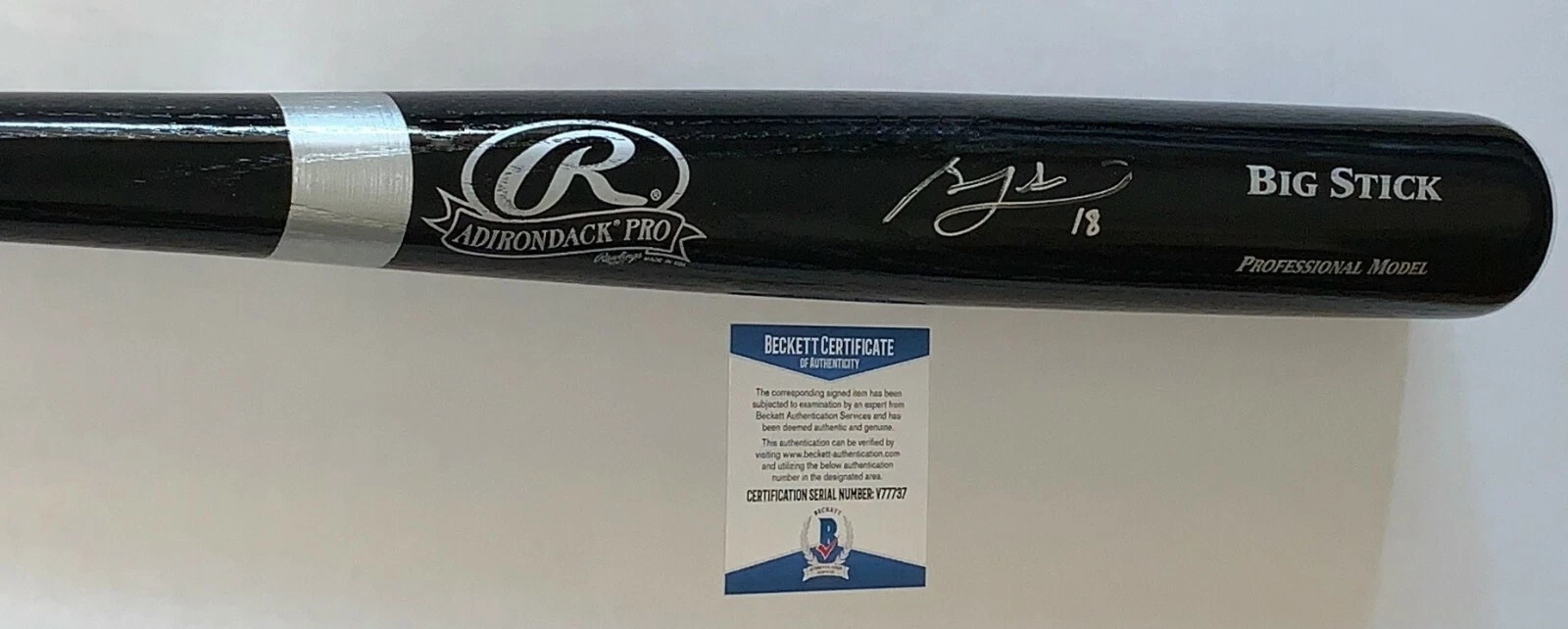 Ben Zobrist Chicago Cubs signed F/S Big Stick Bat autographed BAS Beckett