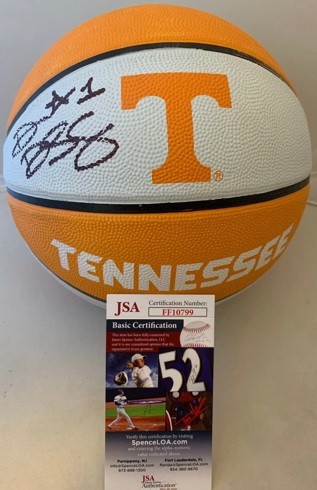 Diamond DeShields Sky signed Tennessee Volunteers F/S Basketball Ball Vols 2 JSA