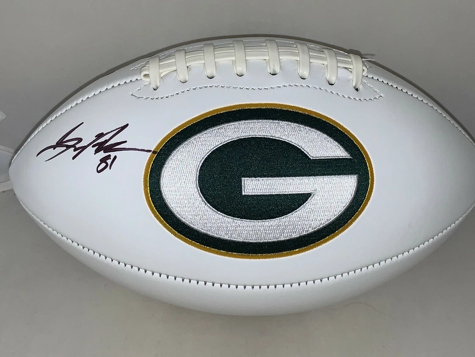 Geronimo Allison signed Full Size Green Bay Packers Logo Football Ball