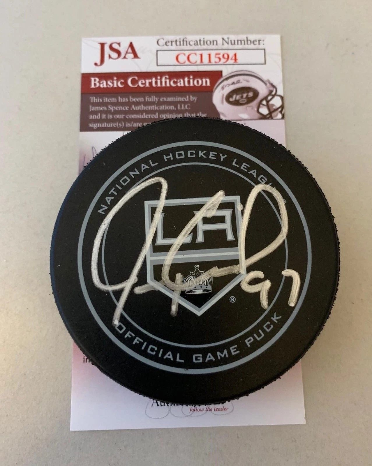 Jeremy Roenick signed Los Angeles Kings Official Game puck autographed LA JSA