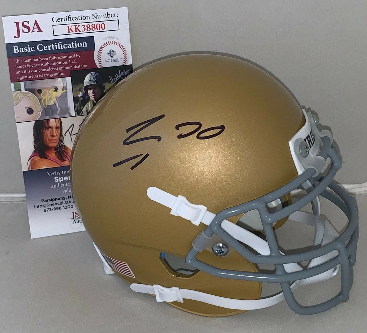 Tommy Kraemer signed Notre Dame Fighting Irish mini helmet auographed JSA