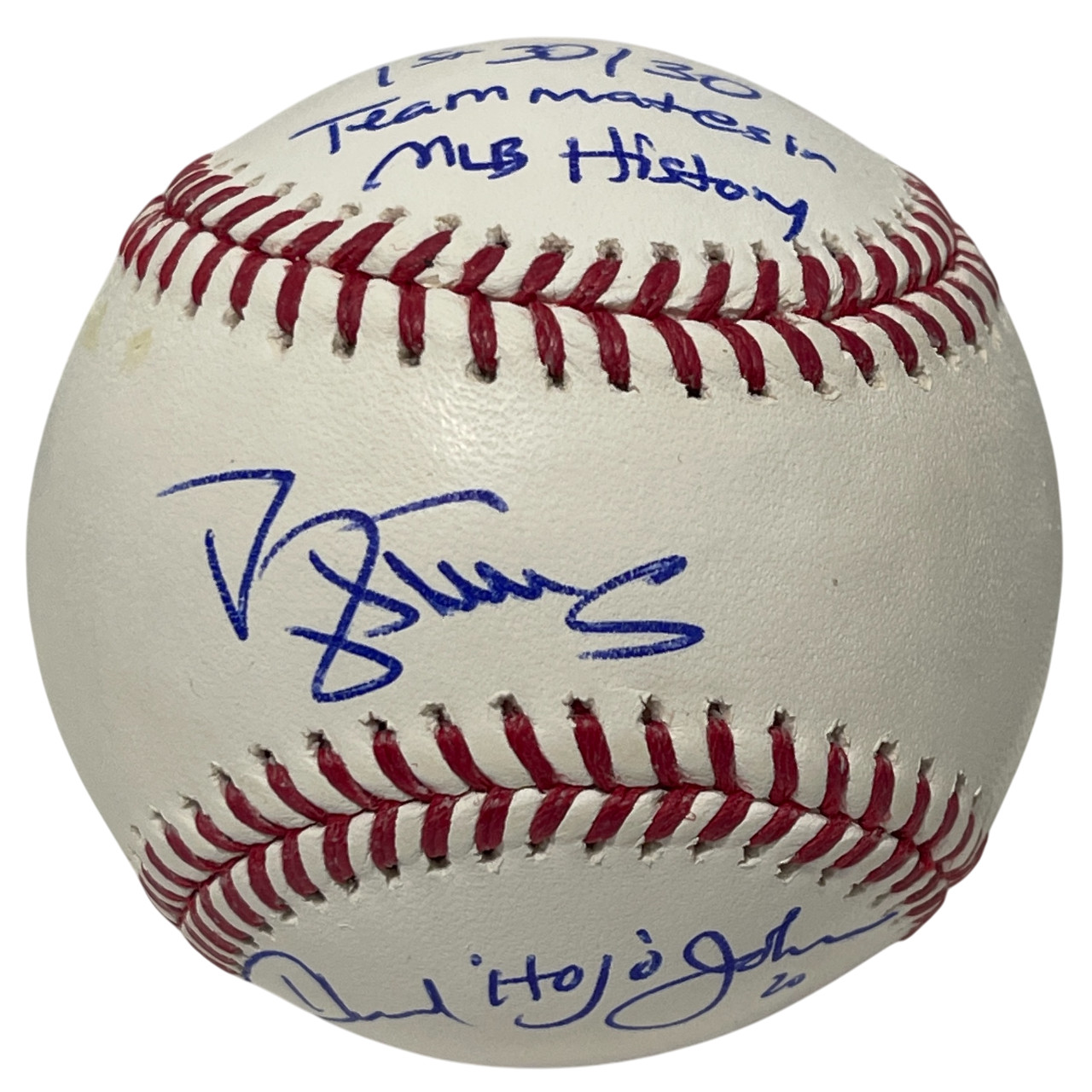 Darryl Strawberry & Howard Johnson Signed ROMLB Baseball w/ Ins JSA COA Mets