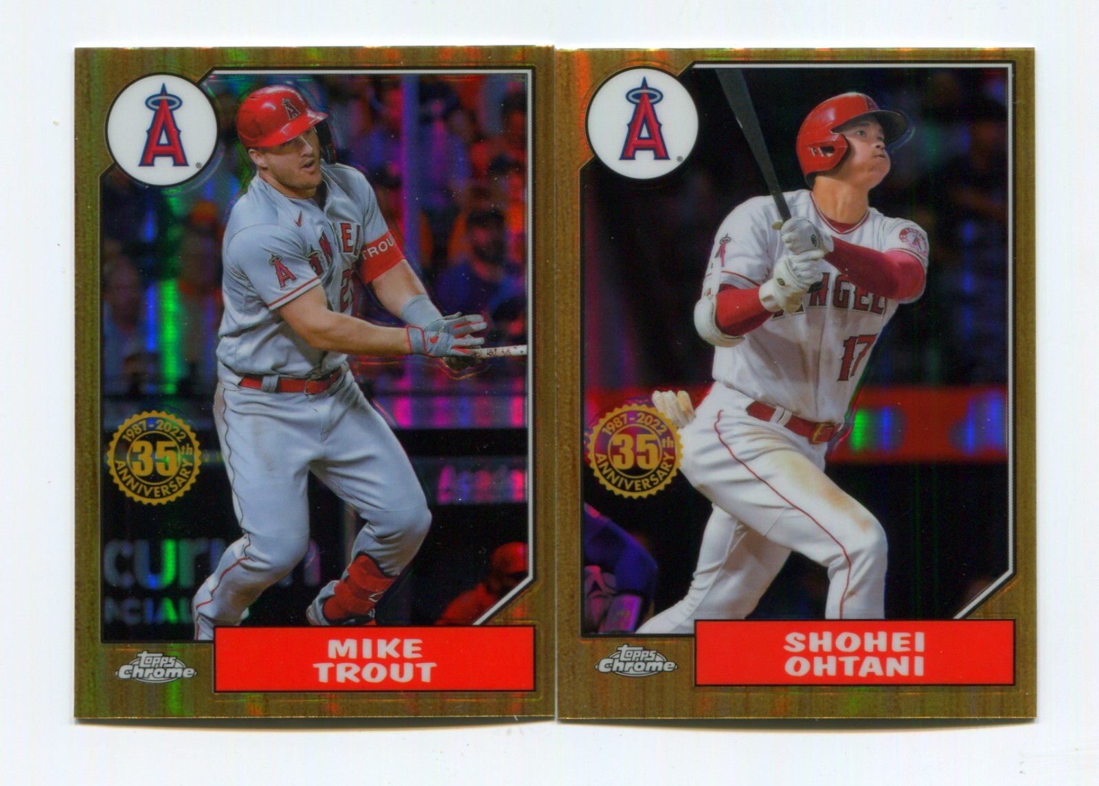 2022 Topps Chrome 1987 Baseball Refractor Insert Base (19) Card Set - FREE SHIP