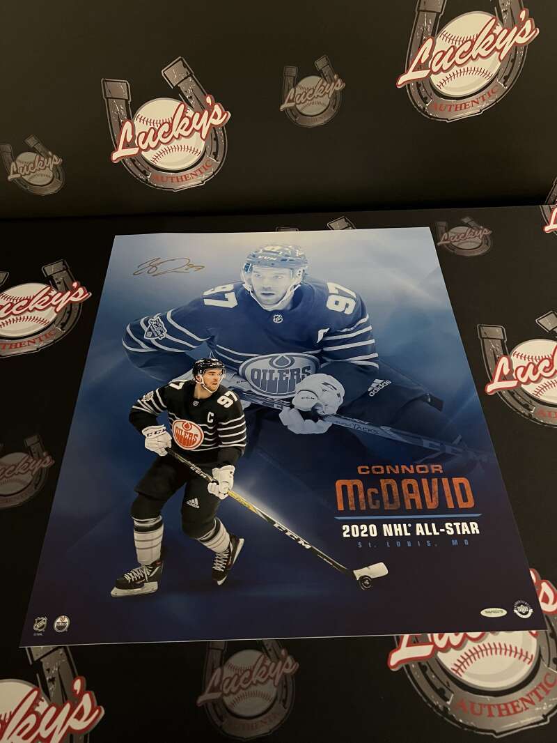 Connor McDavid Signed 20x24 Photo 2020 All-Star Upper Deck UDA COA Oilers