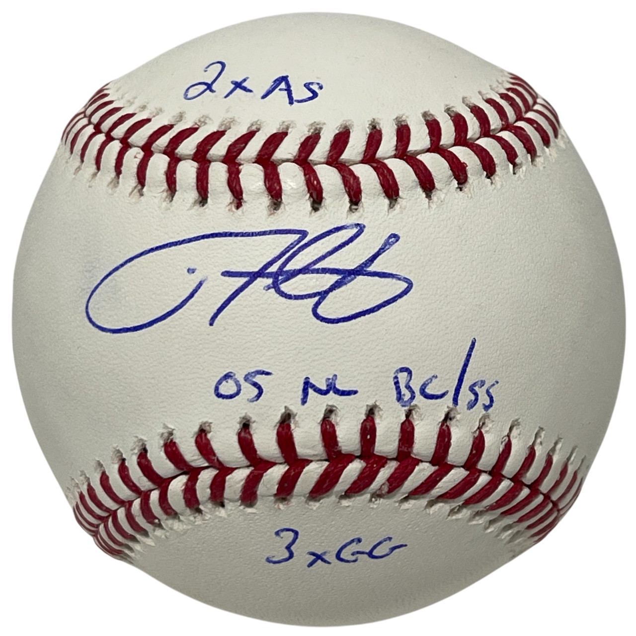 Derrek Lee Signed ROMLB Baseball w/ 3 Inscriptions Beckett Witness BAS COA