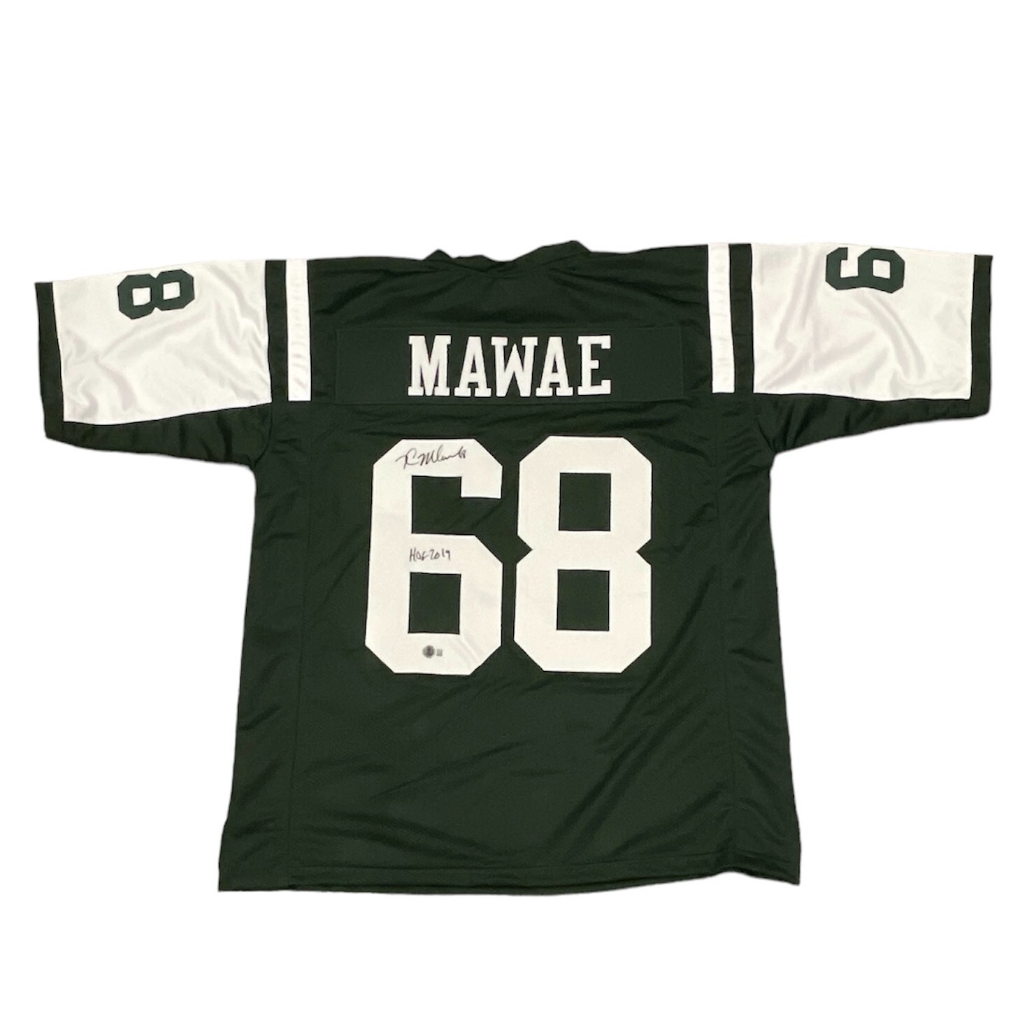 Kevin Mawae Signed New York Jets Custom Jersey w/ HOF 2019 Beckett Wit BAS COA