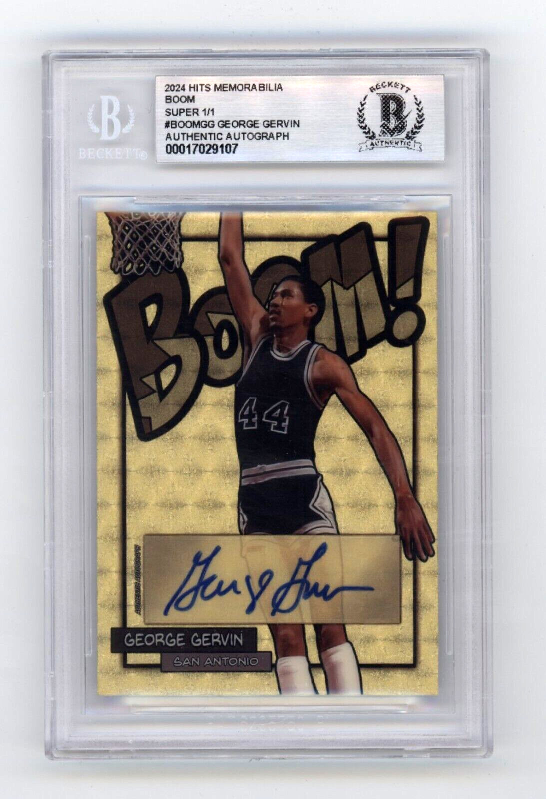 George Gervin 2024 Hits Memorabilia BOOM Super #1/1 Signed BGS BAS Auto Spurs