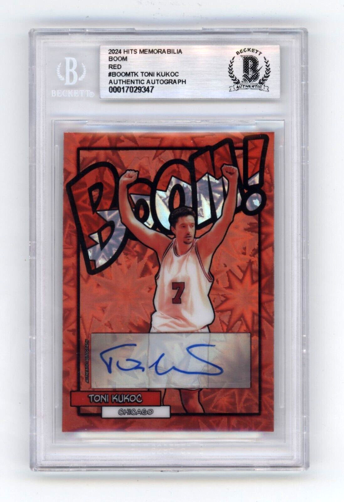 Toni Kukoc 2024 Hits Memorabilia BOOM Red Jersey # 7/7 Signed BGS BAS Auto