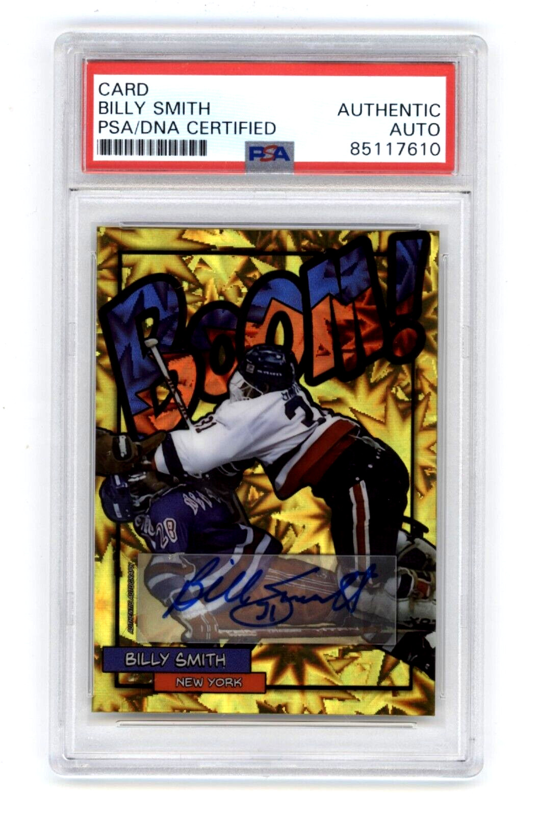 Billy Smith 2024 Hits Memorabilia BOOM Gold #/10 Signed PSA Auto Islanders