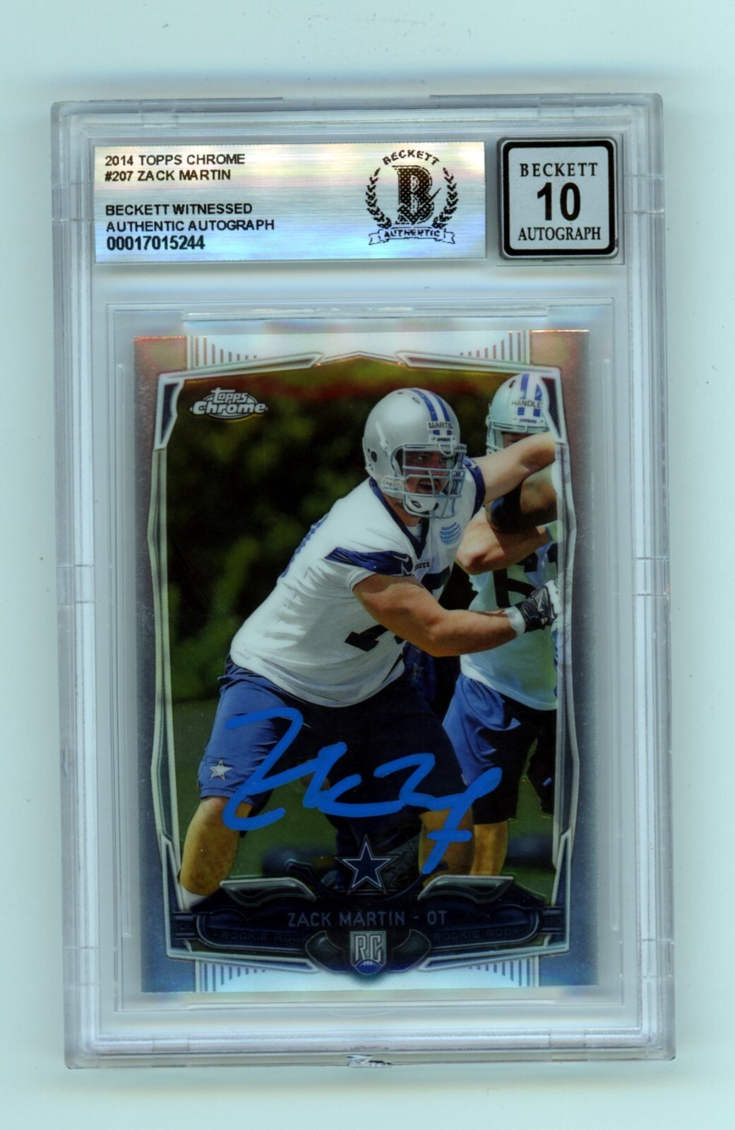 Zack Martin 2014 Topps Chrome #406 Signed Rookie RC Beckett BGS 10 Auto Cowboys