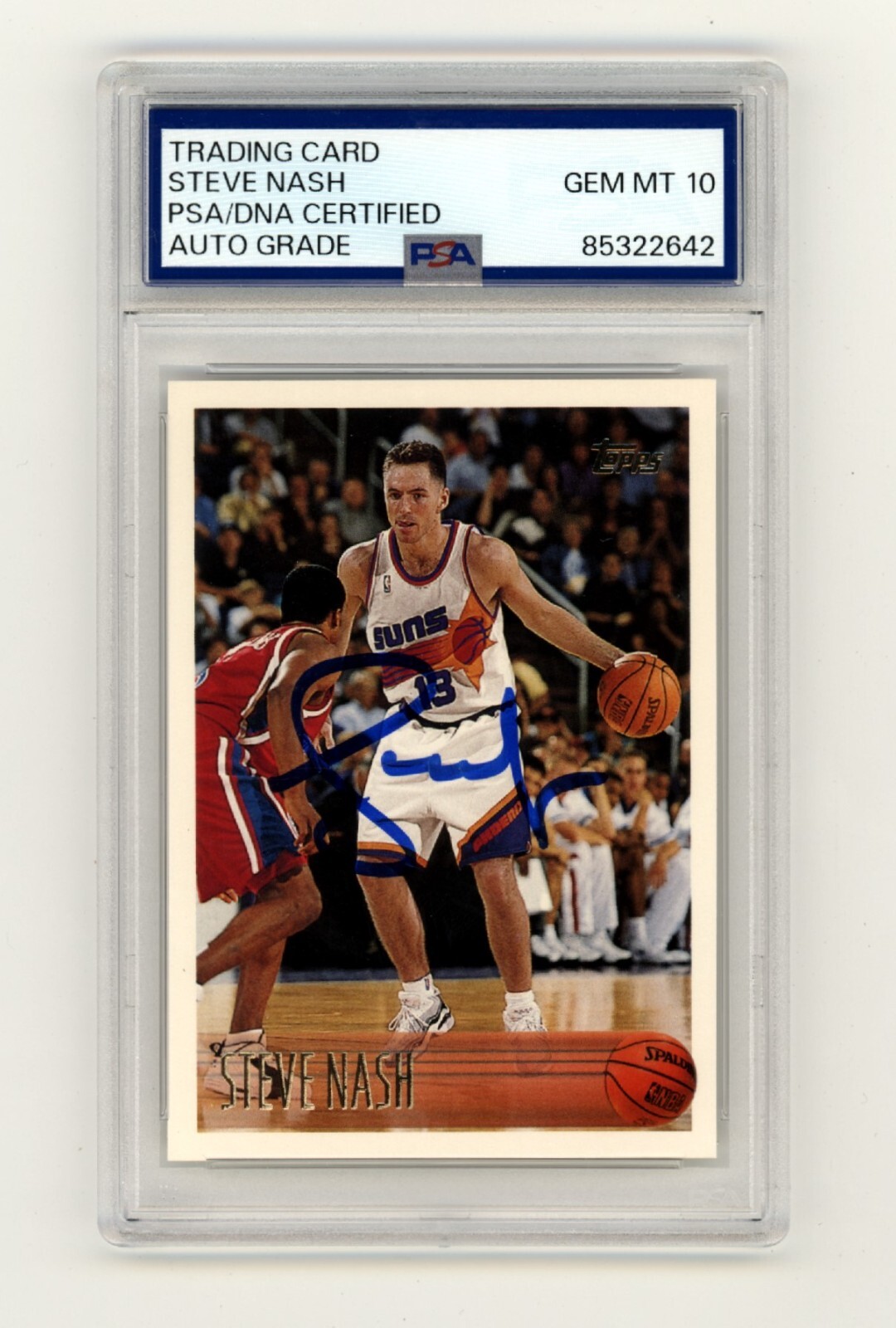 Steve Nash 1996-97 Topps #182 Rookie RC Signed PSA 10 Auto Phoenix Suns HOF