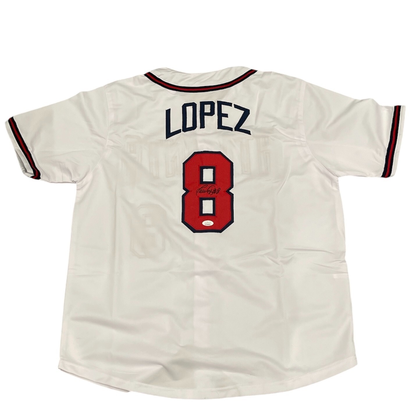 Javier Lopez Signed Auto Autographed Atlanta Braves Jersey JSA COA